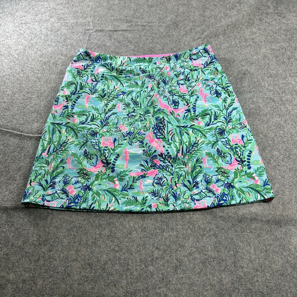 Lilly Pulitzer UPF 50+ Luxletic Monica Skort 0 Blue Horizon Par Fection Golf
